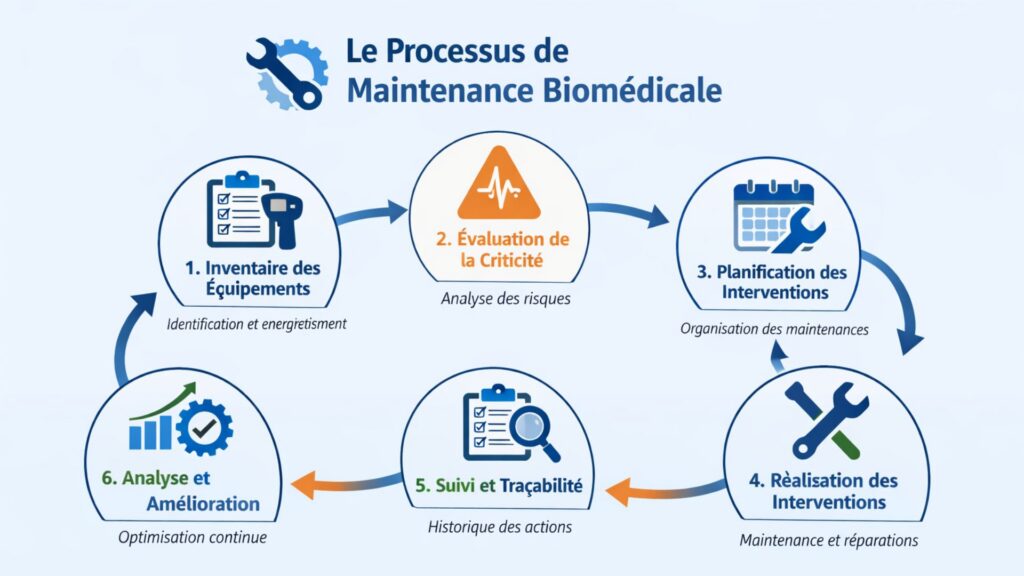 processus de maintenance biomédicale schéma étapes